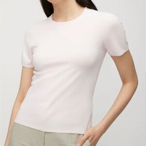 Kit and Ace Pink Crew Neck Faux Knit T-Shirt
